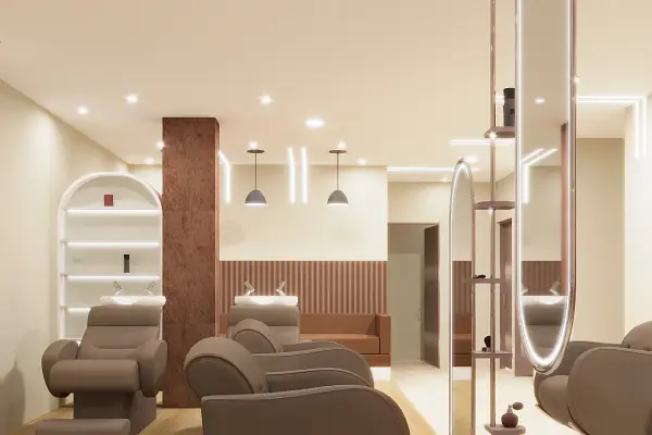 Cut & Color Salon interiors by g cube studios