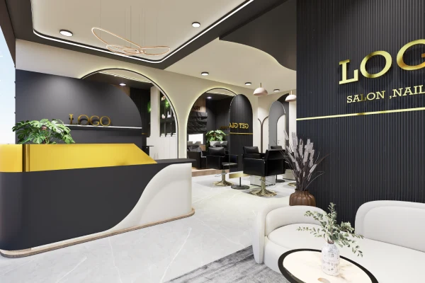 the glam luxe salon interiors by g cube studios