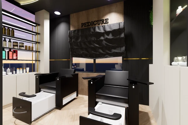 the glam luxe salon interiors by g cube studios