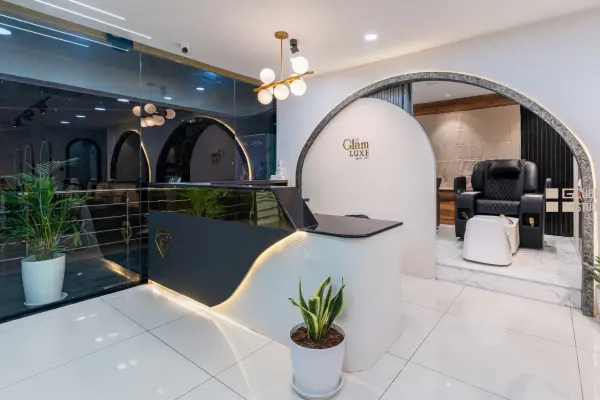 the glam luxe salon interiors by g cube studios